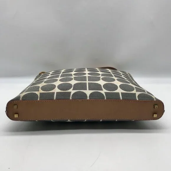 Kate Spade Gray Canvas Vintage Geometric Print Shoulder Bag - Picture 5 of 11